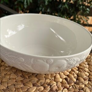 Classic White Embossed Serveware Bowl